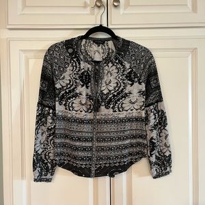 Lucky Brand black, gray and white blouse